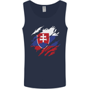 Torn Slovakia Flag Slovakia Day Football Mens Vest Tank Top Navy Blue