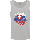 Torn Slovakia Flag Slovakia Day Football Mens Vest Tank Top Sports Grey