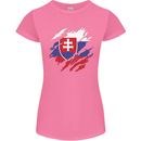 Torn Slovakia Flag Slovakia Day Football Womens Petite Cut T-Shirt Azalea