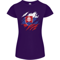 Torn Slovakia Flag Slovakia Day Football Womens Petite Cut T-Shirt Purple