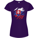 Torn Slovakia Flag Slovakia Day Football Womens Petite Cut T-Shirt Purple