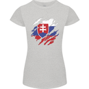 Torn Slovakia Flag Slovakia Day Football Womens Petite Cut T-Shirt Sports Grey