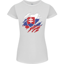 Torn Slovakia Flag Slovakia Day Football Womens Petite Cut T-Shirt White
