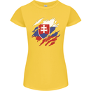 Torn Slovakia Flag Slovakia Day Football Womens Petite Cut T-Shirt Yellow