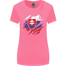 Torn Slovakia Flag Slovakia Day Football Womens Wider Cut T-Shirt Azalea