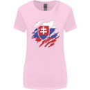 Torn Slovakia Flag Slovakia Day Football Womens Wider Cut T-Shirt Light Pink
