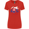 Torn Slovakia Flag Slovakia Day Football Womens Wider Cut T-Shirt Red