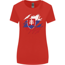 Torn Slovakia Flag Slovakia Day Football Womens Wider Cut T-Shirt Red