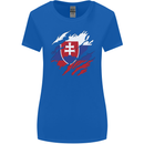 Torn Slovakia Flag Slovakia Day Football Womens Wider Cut T-Shirt Royal Blue