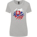Torn Slovakia Flag Slovakia Day Football Womens Wider Cut T-Shirt Sports Grey