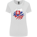 Torn Slovakia Flag Slovakia Day Football Womens Wider Cut T-Shirt White