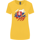 Torn Slovakia Flag Slovakia Day Football Womens Wider Cut T-Shirt Yellow
