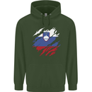 Torn Slovenia Flag Slovenian Day Football Childrens Kids Hoodie Forest Green