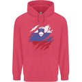 Torn Slovenia Flag Slovenian Day Football Childrens Kids Hoodie Heliconia