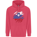 Torn Slovenia Flag Slovenian Day Football Childrens Kids Hoodie Heliconia