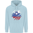 Torn Slovenia Flag Slovenian Day Football Childrens Kids Hoodie Light Blue