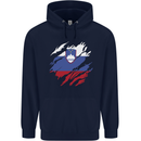 Torn Slovenia Flag Slovenian Day Football Childrens Kids Hoodie Navy Blue