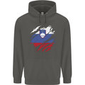 Torn Slovenia Flag Slovenian Day Football Childrens Kids Hoodie Storm Grey