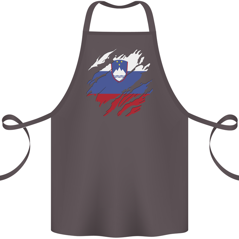Torn Slovenia Flag Slovenian Day Football Cotton Apron 100% Organic Dark Grey