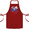 Torn Slovenia Flag Slovenian Day Football Cotton Apron 100% Organic Maroon