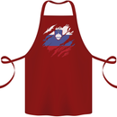 Torn Slovenia Flag Slovenian Day Football Cotton Apron 100% Organic Maroon