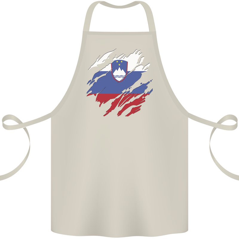 Torn Slovenia Flag Slovenian Day Football Cotton Apron 100% Organic Natural
