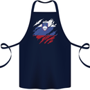Torn Slovenia Flag Slovenian Day Football Cotton Apron 100% Organic Navy Blue