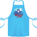 Torn Slovenia Flag Slovenian Day Football Cotton Apron 100% Organic Turquoise
