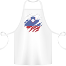 Torn Slovenia Flag Slovenian Day Football Cotton Apron 100% Organic White