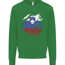 Torn Slovenia Flag Slovenian Day Football Kids Sweatshirt Jumper Irish Green