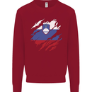 Torn Slovenia Flag Slovenian Day Football Kids Sweatshirt Jumper Red