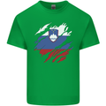 Torn Slovenia Flag Slovenian Day Football Kids T-Shirt Childrens Irish Green