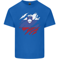 Torn Slovenia Flag Slovenian Day Football Kids T-Shirt Childrens Royal Blue