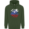 Torn Slovenia Flag Slovenian Day Football Mens 80% Cotton Hoodie Forest Green