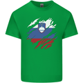 Torn Slovenia Flag Slovenian Day Football Mens Cotton T-Shirt Tee Top Irish Green