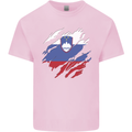 Torn Slovenia Flag Slovenian Day Football Mens Cotton T-Shirt Tee Top Light Pink