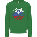 Torn Slovenia Flag Slovenian Day Football Mens Sweatshirt Jumper Irish Green