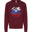 Torn Slovenia Flag Slovenian Day Football Mens Sweatshirt Jumper Maroon
