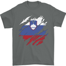 Torn Slovenia Flag Slovenian Day Football Mens T-Shirt 100% Cotton Charcoal