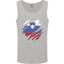 Torn Slovenia Flag Slovenian Day Football Mens Vest Tank Top Sports Grey
