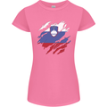 Torn Slovenia Flag Slovenian Day Football Womens Petite Cut T-Shirt Azalea