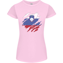Torn Slovenia Flag Slovenian Day Football Womens Petite Cut T-Shirt Light Pink
