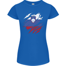 Torn Slovenia Flag Slovenian Day Football Womens Petite Cut T-Shirt Royal Blue
