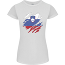 Torn Slovenia Flag Slovenian Day Football Womens Petite Cut T-Shirt White