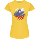Torn Slovenia Flag Slovenian Day Football Womens Petite Cut T-Shirt Yellow