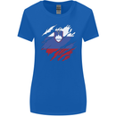 Torn Slovenia Flag Slovenian Day Football Womens Wider Cut T-Shirt Royal Blue