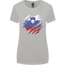 Torn Slovenia Flag Slovenian Day Football Womens Wider Cut T-Shirt Sports Grey