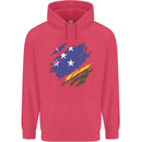 Torn Solomon Islands Flag Day Football Childrens Kids Hoodie Heliconia