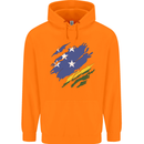Torn Solomon Islands Flag Day Football Childrens Kids Hoodie Orange