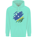 Torn Solomon Islands Flag Day Football Childrens Kids Hoodie Peppermint